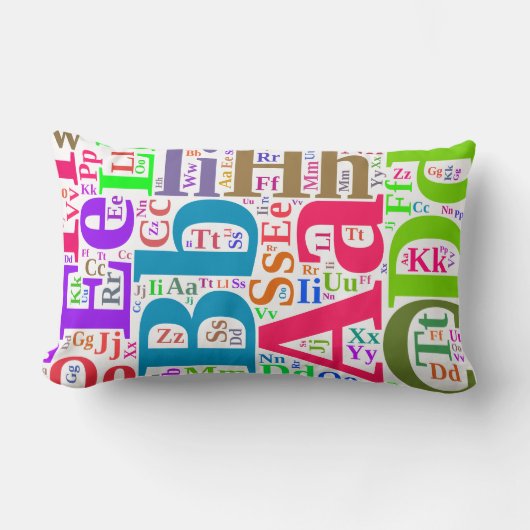 Coussin Rectangle alphabet coloré (Recto)