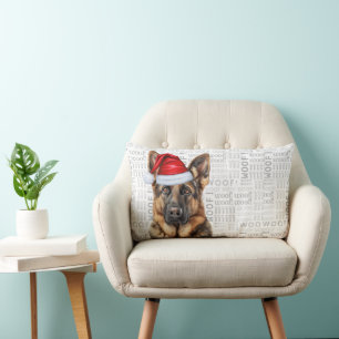 Coussin Rectangle Amateur de chiens Noël Berger allemand dans un cha