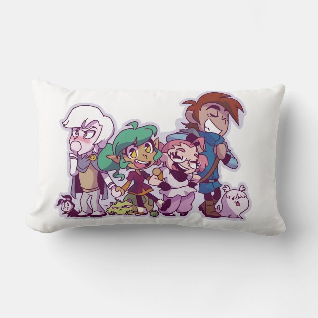Coussin Rectangle Amies et animaux familiers de harpie Gee ! (Recto)