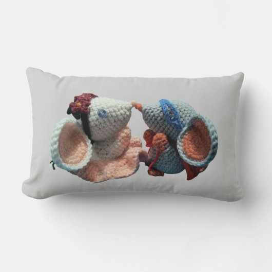 Coussin Rectangle Amigurumi Mice Design (Recto)