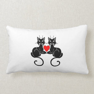 Coussin Rectangle Amour de chat noir