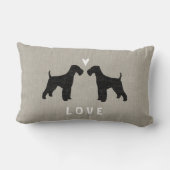 Coussin Rectangle Amour de terriers d'Airedale (Verso)