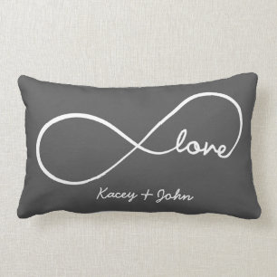 Coussin Rectangle Amour d'infini - gris-foncé