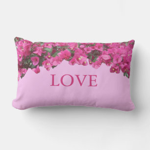 Coussin Rectangle Amour élégant Fleurs tropicales sur fond rose