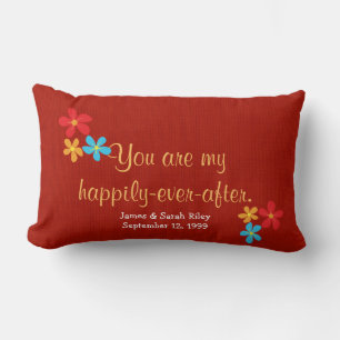 Coussin Rectangle Amour et marguerites avec la citation