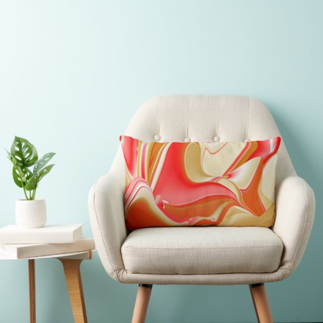 Coussin Rectangle Amour et Or Abstrait 3D Rainbowart (Chaise)