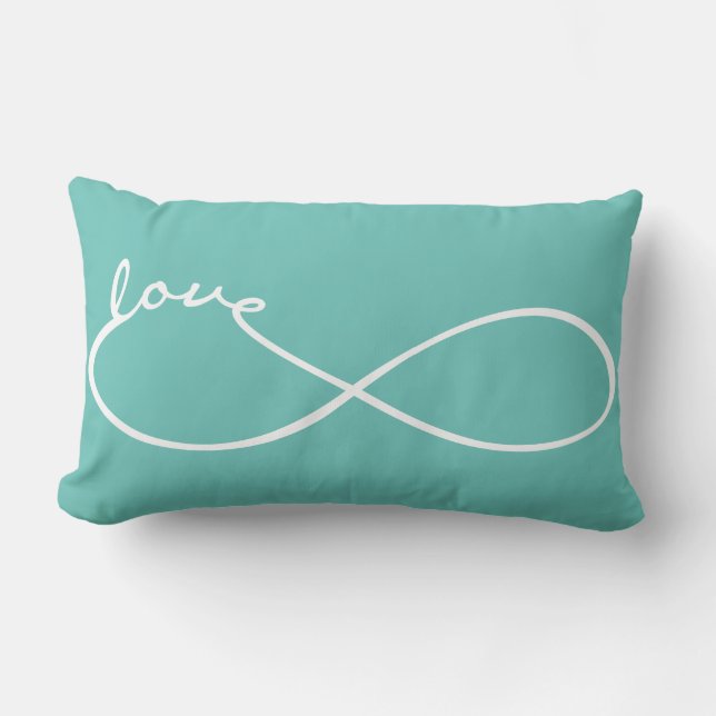 Coussin Rectangle Amour Infini Lemniscate blanc + votre fond. (Recto)