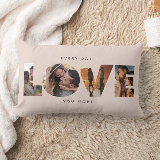 Coussin Rectangle Amour Moderne Collage Découpe Saint-Valentin Couss (Couverture)