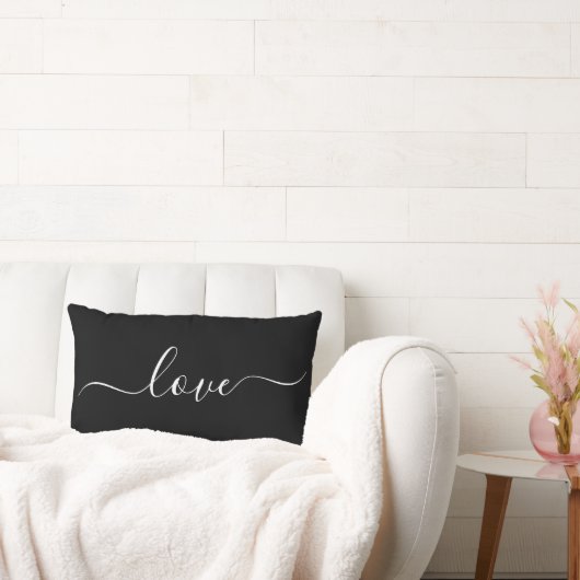 Coussin Rectangle AMOUR | Noir et blanc réversible (Canapé)