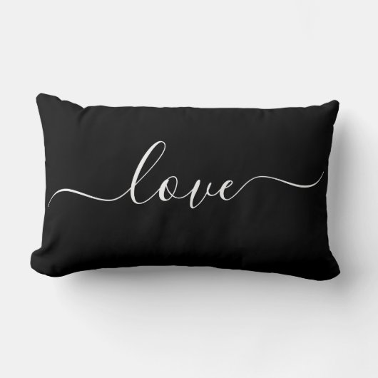 Coussin Rectangle AMOUR | Noir et blanc réversible (Recto)
