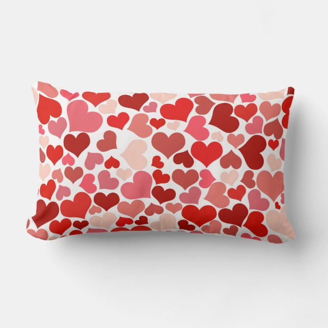 Coussin Rectangle Amour romantique du coeur rose rouge (Recto)