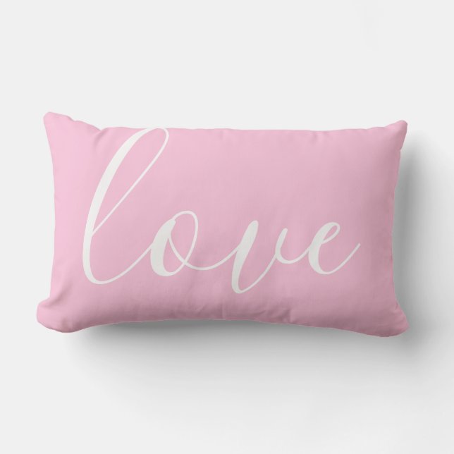 Coussin Rectangle Amour rose et blanc (Recto)