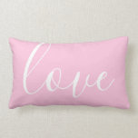 Coussin Rectangle Amour rose et blanc<br><div class="desc">Typographie blanche simple et moderne sur l'arrière - plan rose.</div>