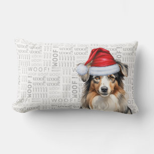 Coussin Rectangle Amoureux des chiens Christmas Australian Shepherd