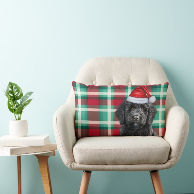 Coussin Rectangle Amoureux des chiens Christmas Labradoodle et Holid (Chaise)