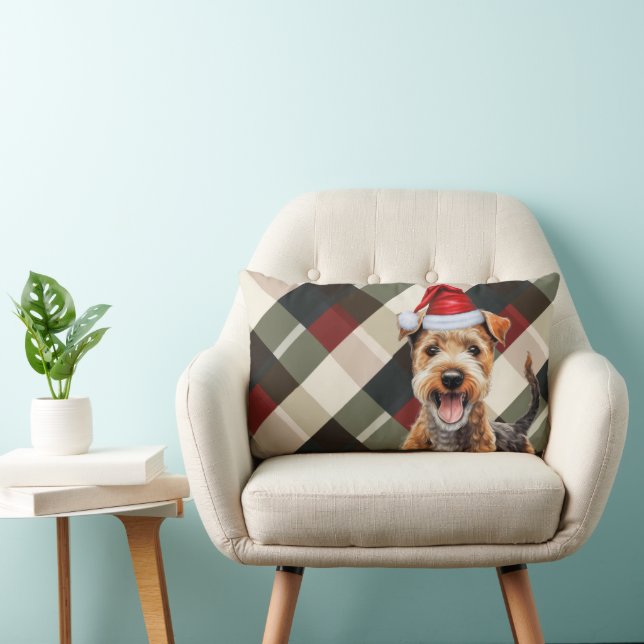 Coussin Rectangle Amoureux des chiens Christmas Lakeland Terrier Hol (Chaise)