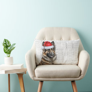 Coussin Rectangle Amoureux des chiens Noël Belge Tervuren