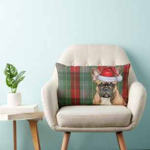 Coussin Rectangle Amoureux des chiens Noël Bouledogue Français Fêtes