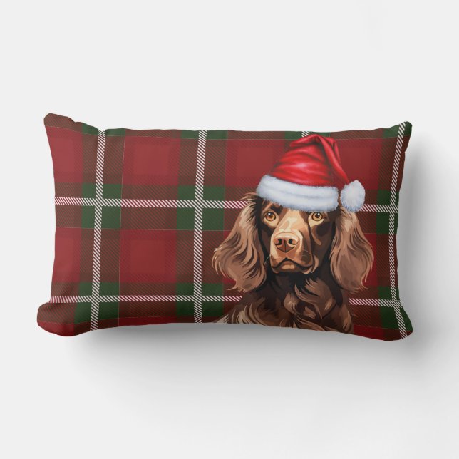 Coussin Rectangle Amoureux des chiens Noël Boykin Spaniel Holiday Pl (Recto)