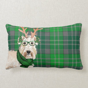 Coussin Rectangle Amoureux des chiens Noël Wheaten Terrier Plaid Hol