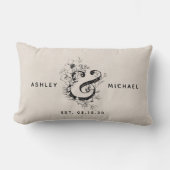 Coussin Rectangle Ampersand botanique Nouveau nom Date Linge (Recto)