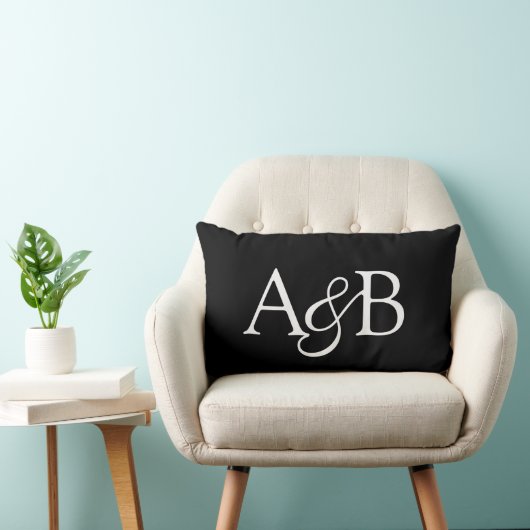 Coussin Rectangle Ampersand Monogram Black and White Couple (Chaise)