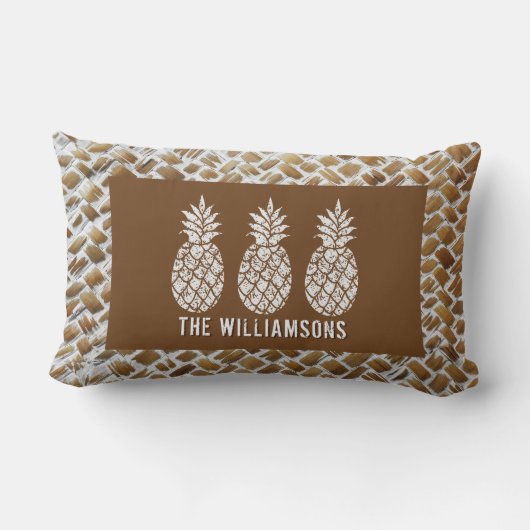 Coussin Rectangle Ananas Personnalisés (Verso)