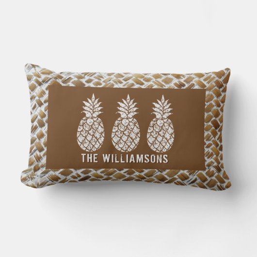 Coussin Rectangle Ananas Personnalisés (Recto)