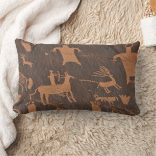 Coussin Rectangle Anciens pétroglyphes de Newspaper Rock amérindiens