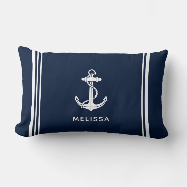 Coussin Rectangle Ancre de bateau Personnalisé (Recto)