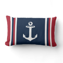 Ancre de l'oreiller marine bleu rouge