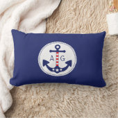 Coussin Rectangle Ancre nautique Étoiles et rayures patriotiques Mon (Couverture)