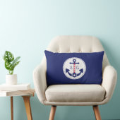 Coussin Rectangle Ancre nautique Étoiles et rayures patriotiques Mon (Chaise)