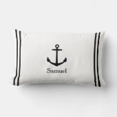 Coussin Rectangle Ancre noire sur blanc Personnalisé (Recto)