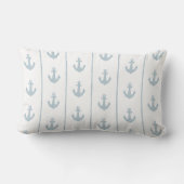 Coussin Rectangle Ancres Nautiliques et Rayures de Corde | Monogramm (Verso)