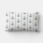 Coussin Rectangle Ancres Nautiliques et Rayures de Corde | Monogramm (Verso)