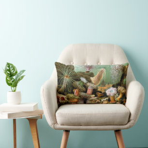 Coussin Rectangle Anémones de mer Vie marine, Animaux marins vintage