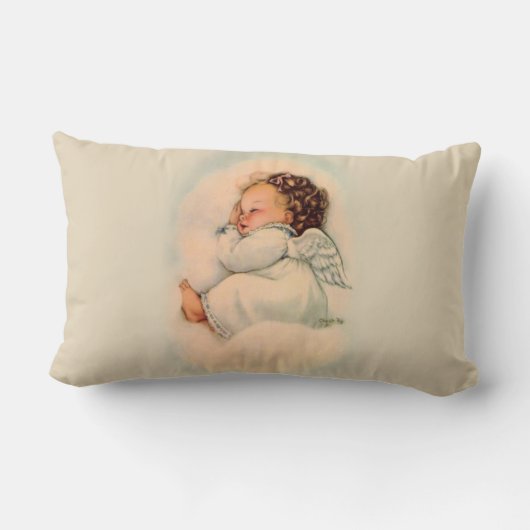Coussin Rectangle Ange gardien de bébé de sommeil (Verso)