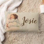 Coussin Rectangle Ange gardien personnalisé de bébé de sommeil (Couverture)