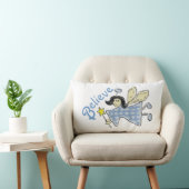 Coussin Rectangle Angel en bleu Chèque Croire graphique (Chaise)