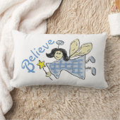 Coussin Rectangle Angel en bleu Chèque Croire graphique (Couverture)