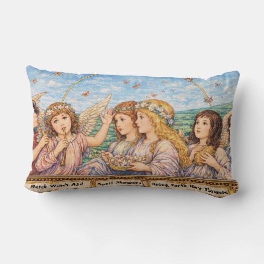 Coussin Rectangle Anges de mai fleurs (Verso)