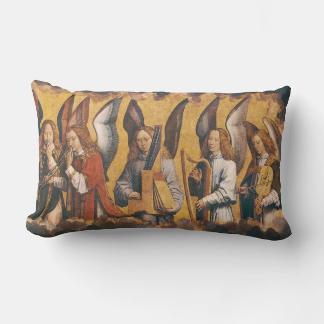 Coussin Rectangle anges musiciens par panneau droit Memling (Recto)