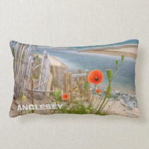 Coussin Rectangle Anglesey Wales Vue Pittoresque Plage Et Poppies Sa