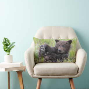 Coussin Rectangle Animaux de bébés cutest   Cute Brown Bear Cub Joue