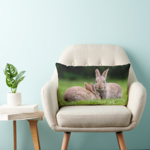 Coussin Rectangle Animaux de bébés cutest Lapins de lapin sauvage