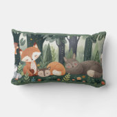 Coussin Rectangle Animaux de forêt endormis (Verso)
