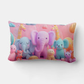Coussin Rectangle Animaux doux aux couleurs pastel (Verso)