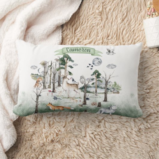 Coussin Rectangle Animaux Fantaisistes dans la Forêt Personnalisable (Couverture)