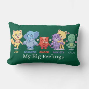 Coussin Rectangle Animaux Mignons Kawaii Santé Mentale Émotions & Se